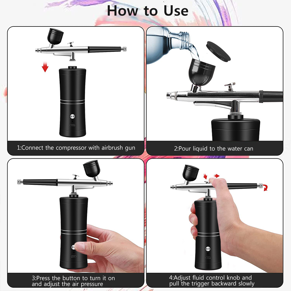 Airbrush Kit With Mini Compressor - 네일 아트 및 케이크 장식용으로 사용할