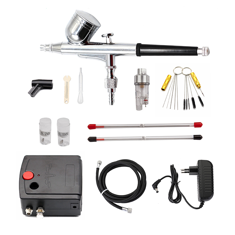 Airbrush Kit With Mini Compressor - 듀얼 액션 스프레이 건, 컴프레서를 사용하는