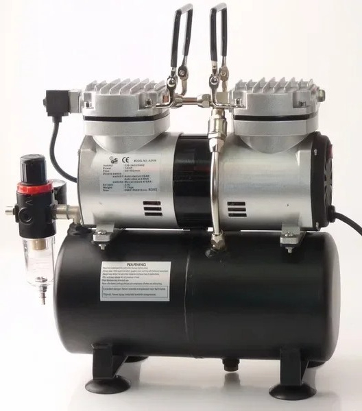 Airbrush Kit With Mini Compressor - AS196 미니 에어브러시 컴프레서 키트 듀얼
