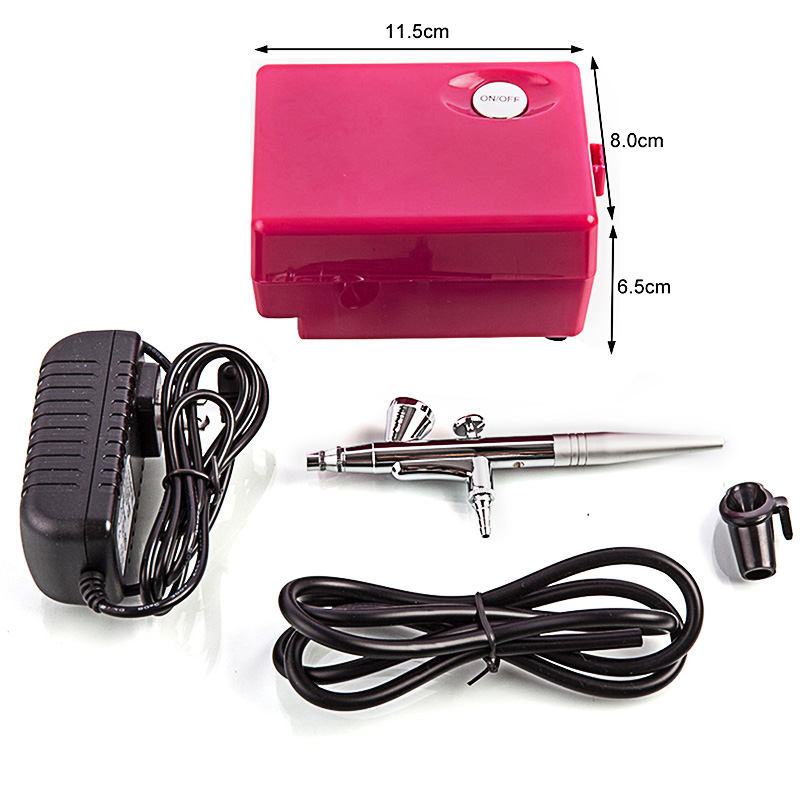 Airbrush Kit With Mini Compressor - 케이크 매니큐어를위한 휴대용 BT16 분무기 메이크업