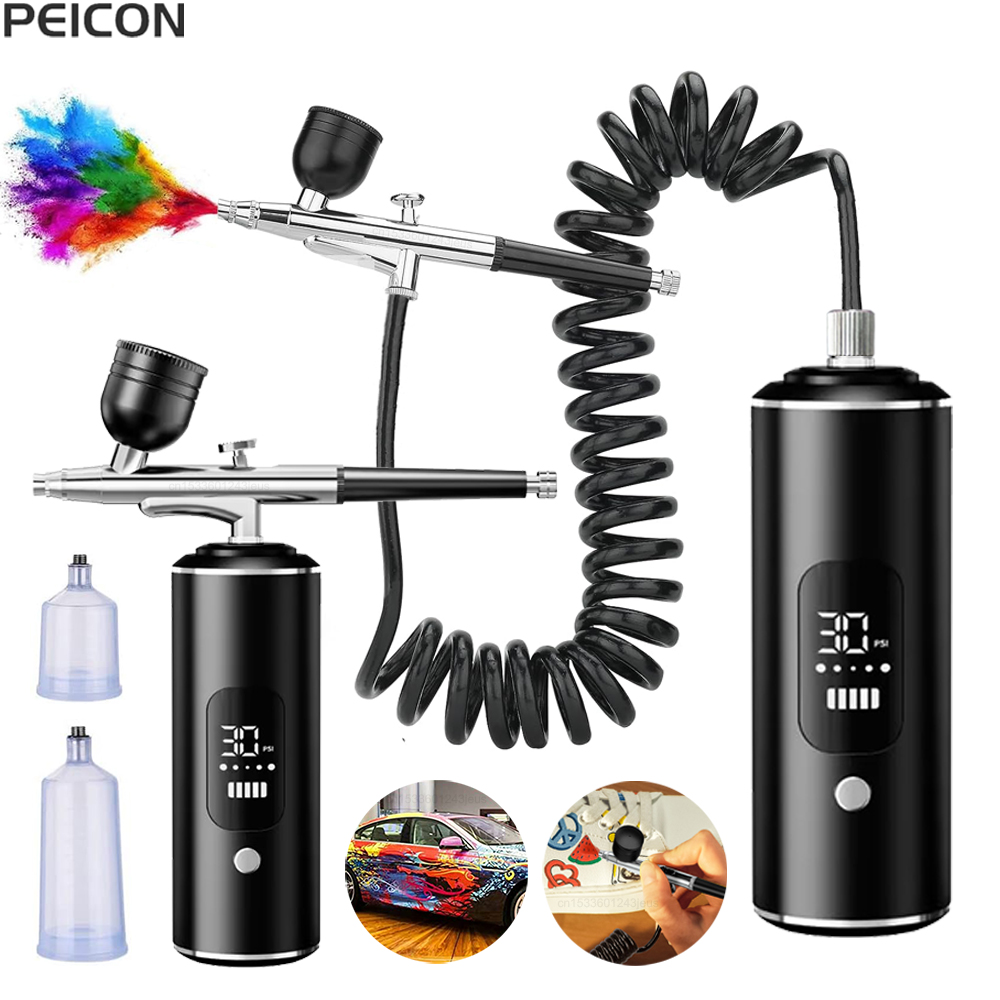 압축기가있는 에어 브러시 휴대용 에어 브러시 페인팅 페 - Airbrush Kit With Mini Compressor 리뷰 및 가격
