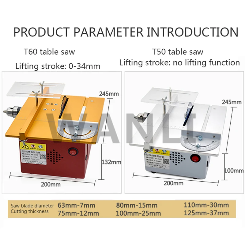 미니 DIY 소형 절단 기계 테이블 톱, 목공 작업 푸 - Mini Table Saw For Woodworking 리뷰 및 가격