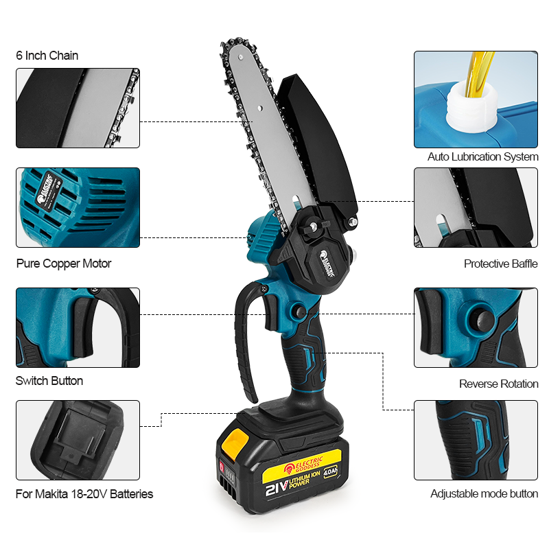 1700RPM 6인치 미니 무선 전기톱 마키타 18V  - Mini Electric Chainsaw 6 Inch 리뷰 및 가격