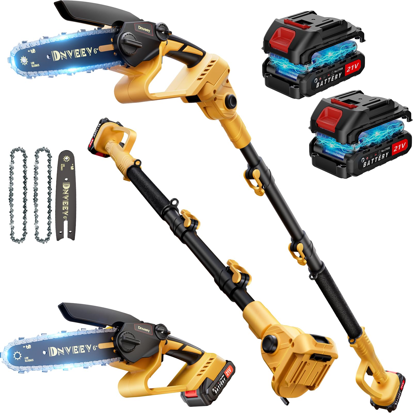 2-in-1 무선 폴쏘 & 6인치 미니 전기톱, 21V - Mini Electric Chainsaw 6 Inch 리뷰 및 가격