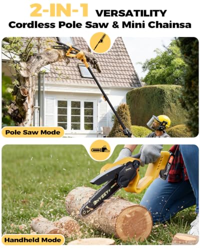 2-in-1 무선 폴쏘 & 6인치 미니 전기톱, 21V - Mini Electric Chainsaw 6 Inch 리뷰 및 가격