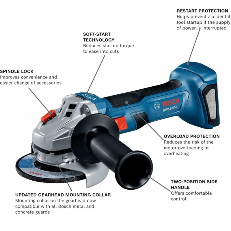 BOSCH GWS 18V-8 무선 앵글 그라인더 18V - Brushless Angle Grinder Battery Powered 리뷰 및 가격