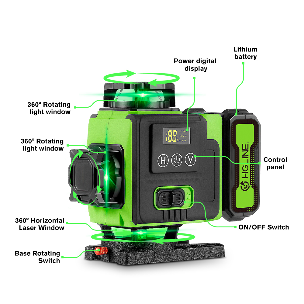 4D 16라인 레이저 레벨, 자동 수평 조절 360도  - Laser Level 16 Lines 4D Green 리뷰 및 가격